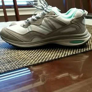 Land's End NEW Gray & Aqua Women's Sneakers 6 Wide